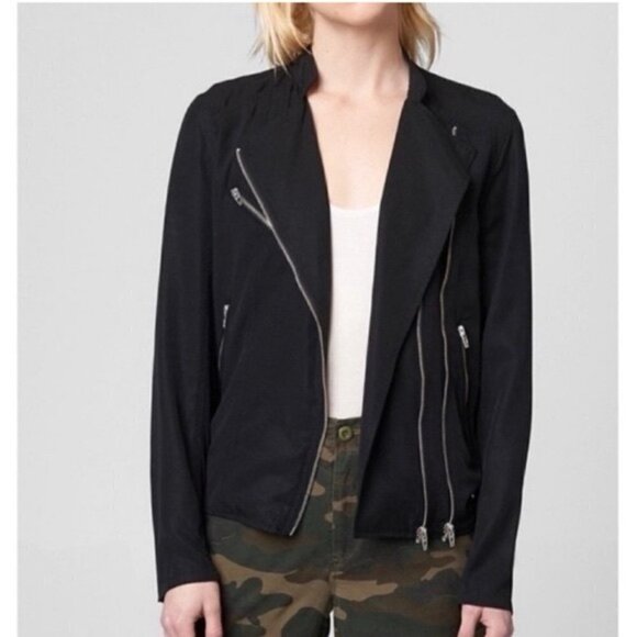 Anthropologie Blank NYC Mesh Detail BlackCrepe Jacket size M - Picture 3 of 10